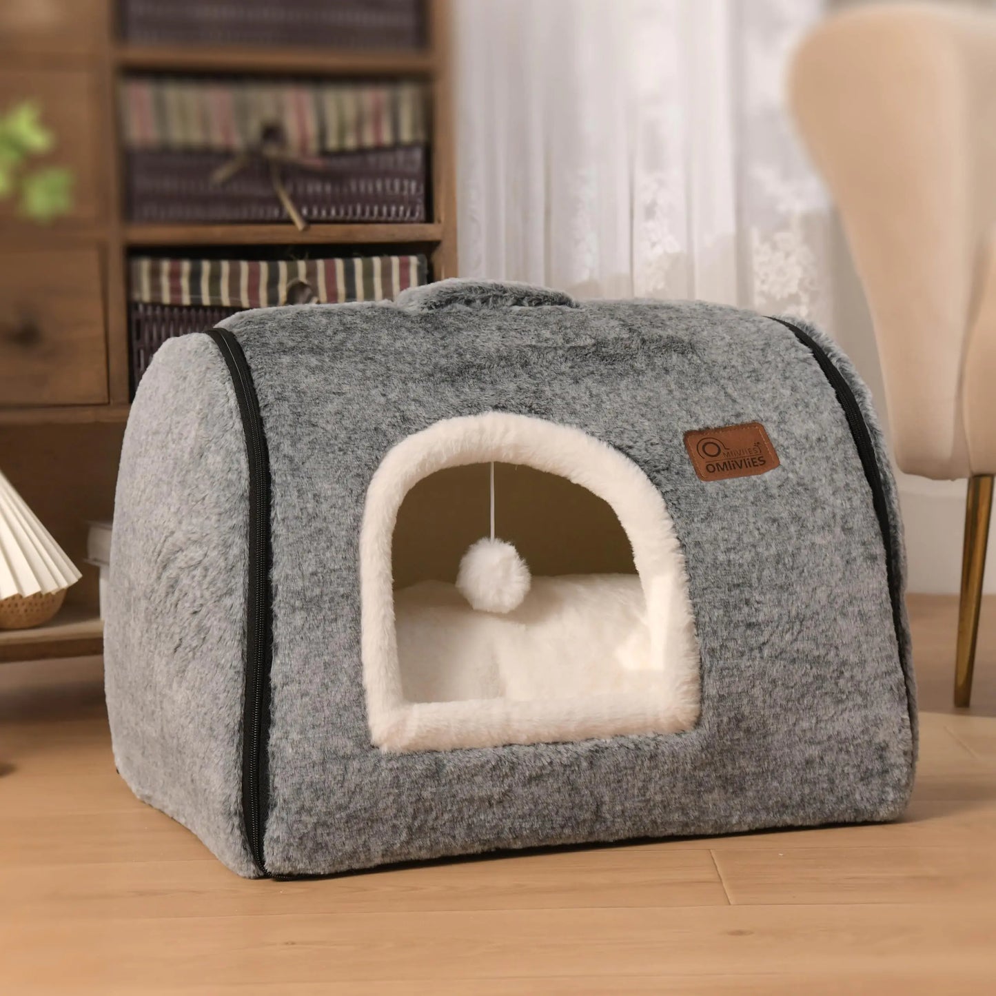 Big Up Pet Shop Cat Cave Bed β Soft Cozy Hideaway (Dark Grey)