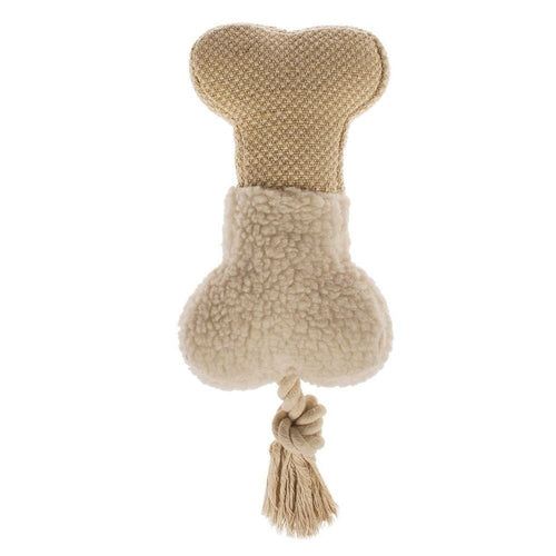 Dog toy with knotted rope on a white background