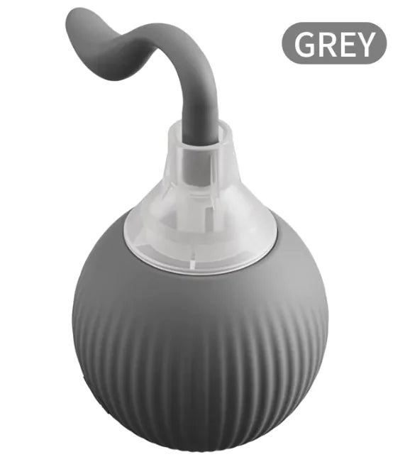 Gray bulb with a curved nozzle on a white background